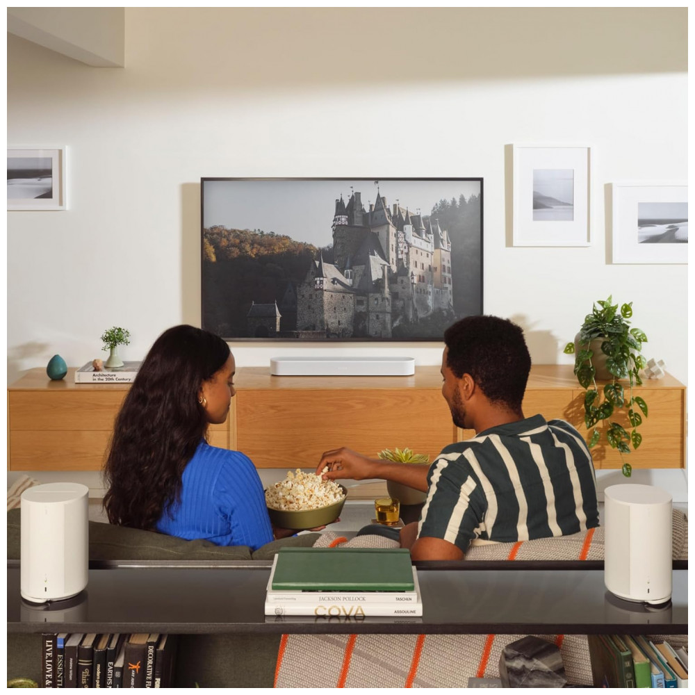 ECTQHRLFSSVD0B_3-1.jpg - Sonos Era 100 Caixa de Som Inteligente com Dolby Atmos, Áudio Espacial 3D, Wi-Fi 6, Bluetooth 5.3, USB-C, Controle por Voz – Branco Fosco