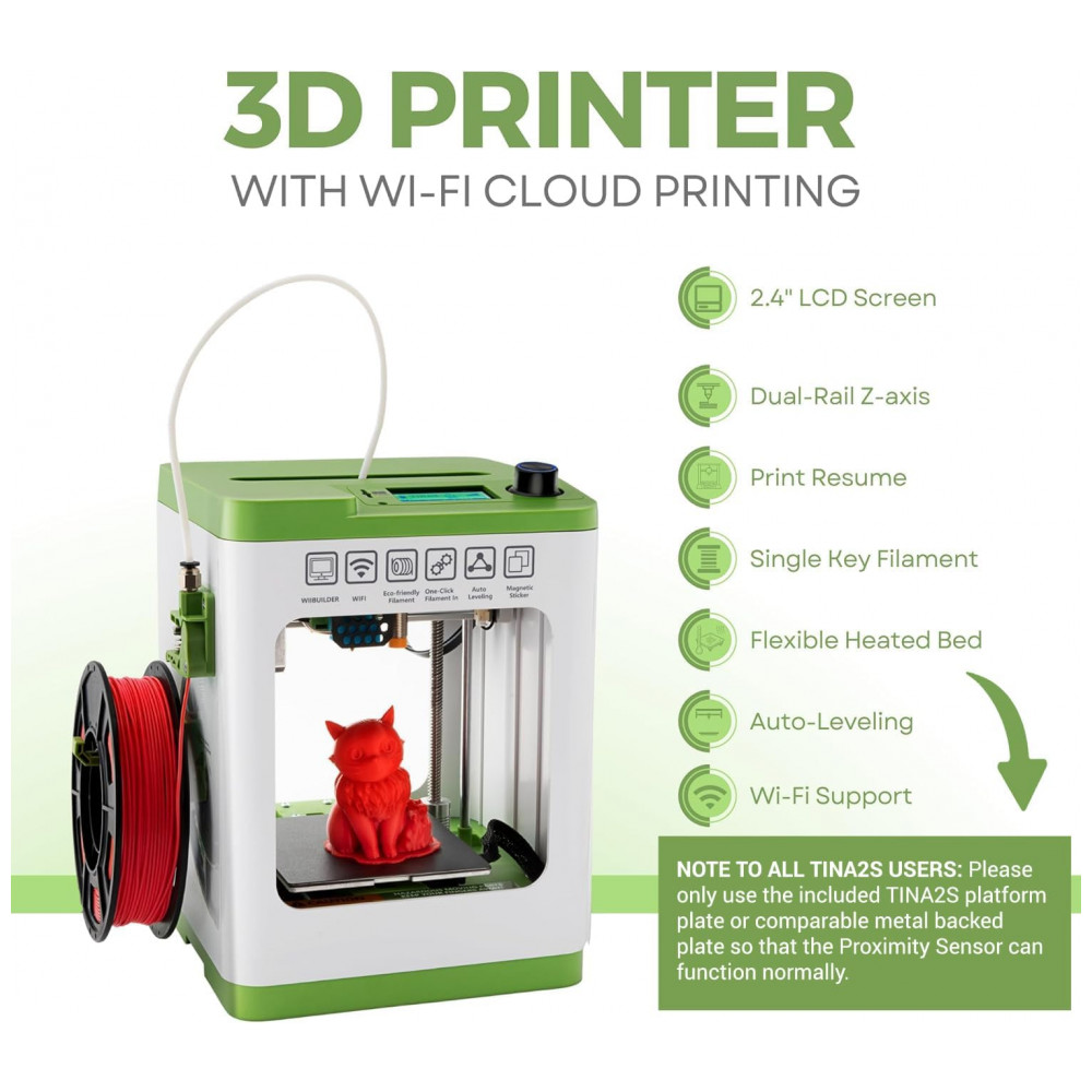 ECTQHYFKBP9C0B_1-1.jpg - Impressora 3D Mini Totalmente Montada para Crianças e Iniciantes - Kit Inicial Completo com Auto Nivelamento Filamento PLA de 10M e Cartão SD -Asani