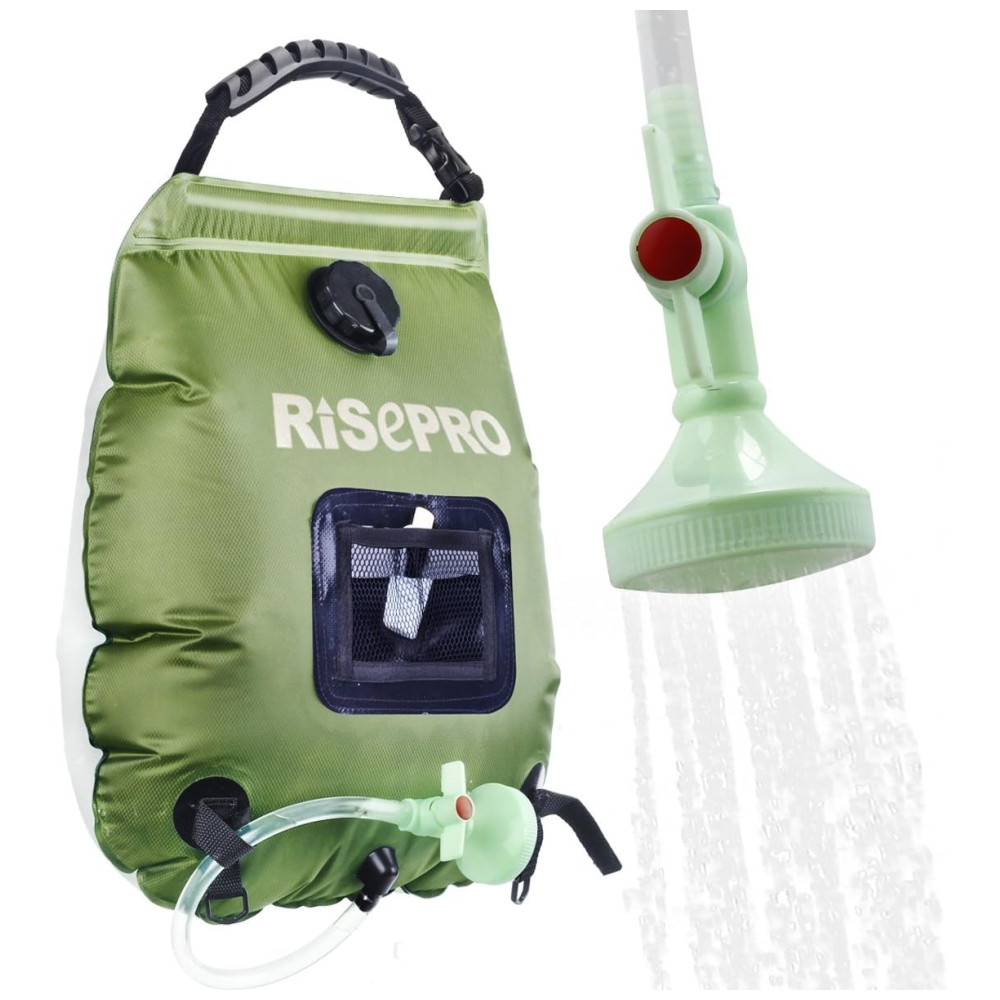 ECTQI4TUO3L10B_0-1.jpg - Chuveiro Portátil 20L com Bomba a Pressão e Mangueira para Acampamento, RISEPRO, Verde