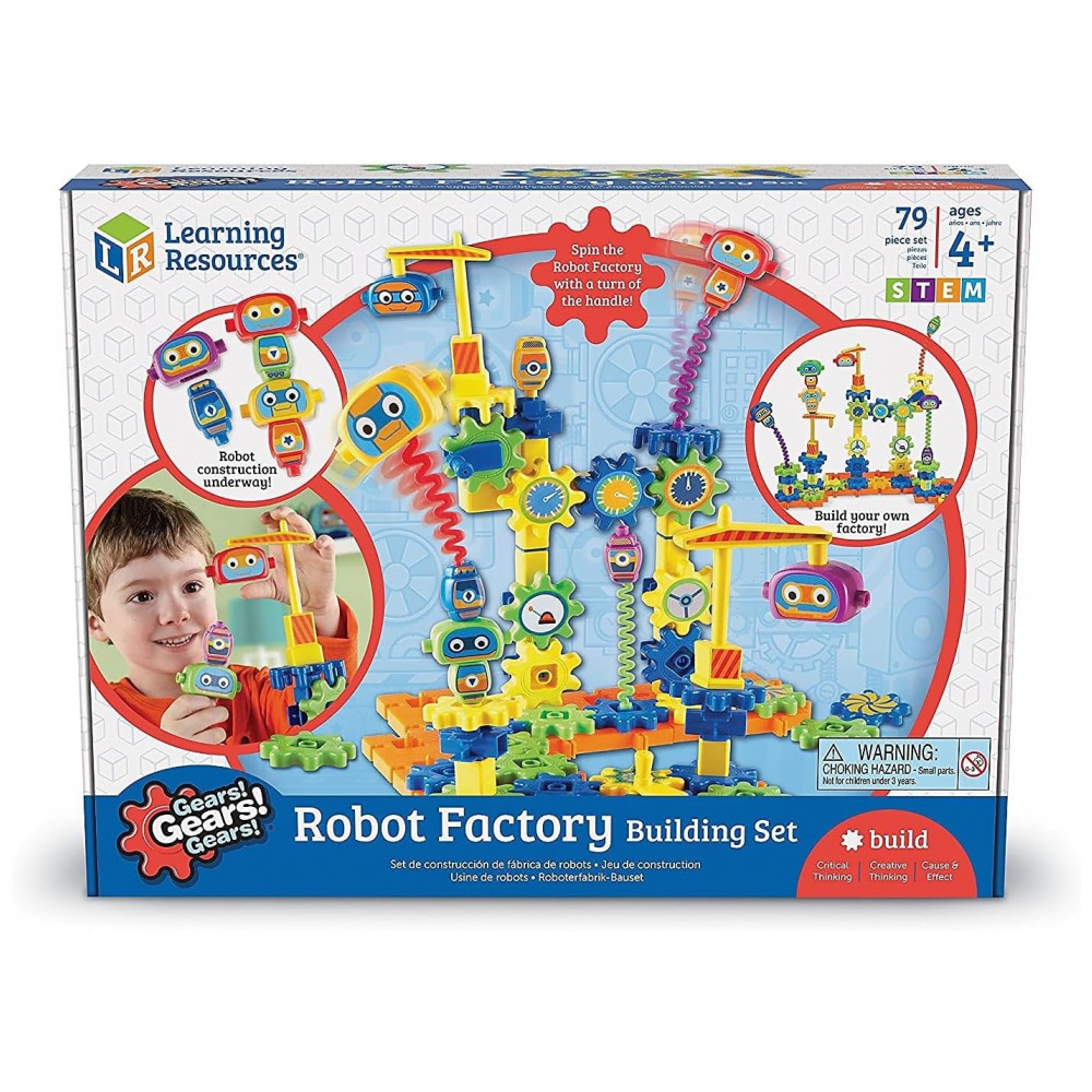 Fábrica de Robôs Learning Resources 1-2-3 Build It! – Kit Educativo Infantil, 18 Peças Grandes, Desenvolve STEM e Motricidade, Multicolorido - Imagem 6