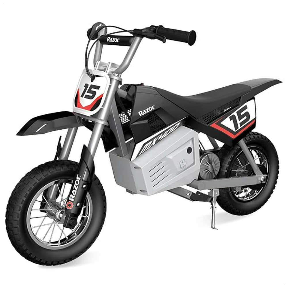 Razor MX400 Dirt Rocket: Moto Elétrica para Crianças de 8 Anos, até 140 lb, Bateria de 24V, 14 Mph, 30min de Autonomia, Acelerador TwistGrip, Rodas Ra - Imagem 4
