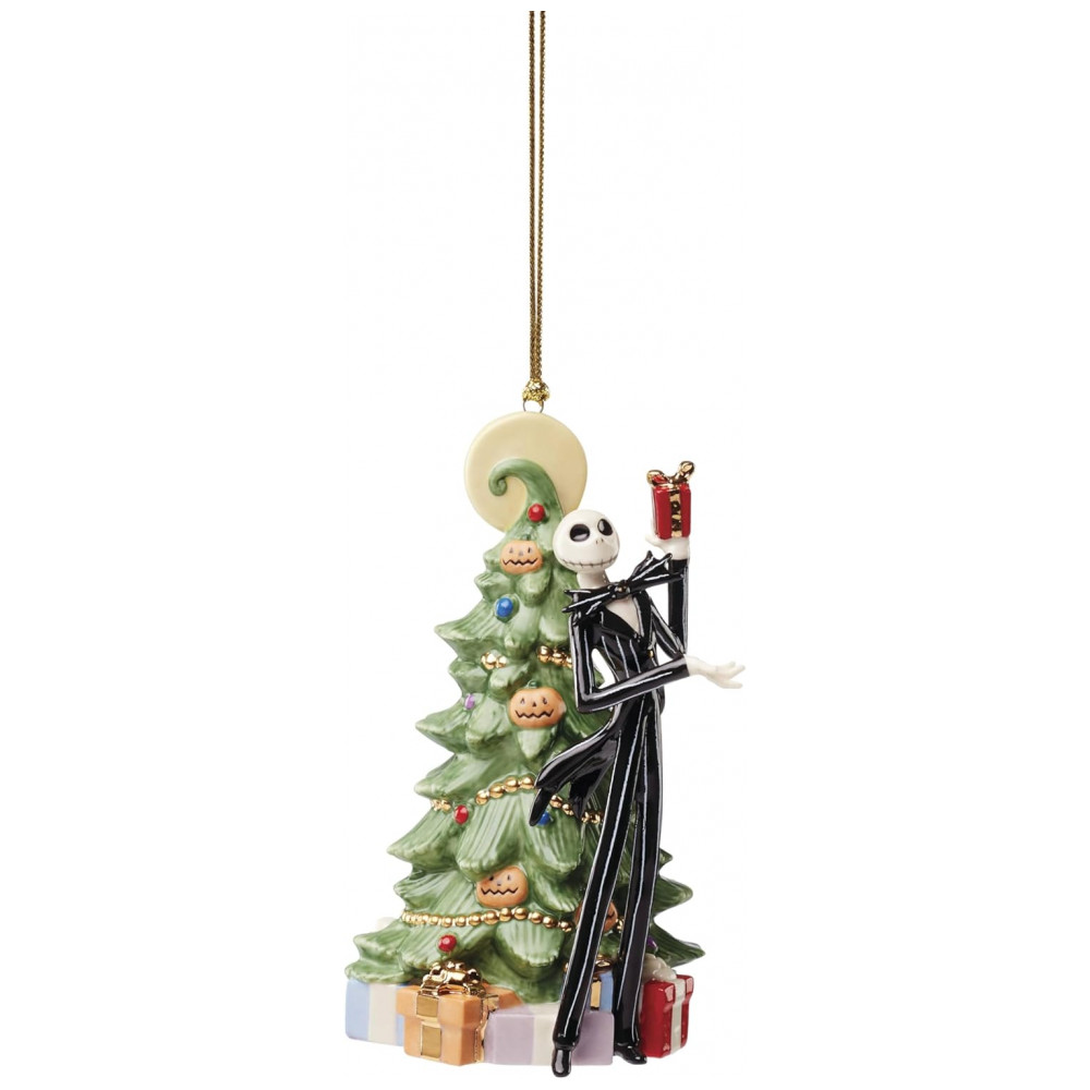 ECTQJ14M1YTC0B_0-1.jpg - Enfeite de Natal Lenox The Nightmare Before Christmas em Porcelana com Detalhes em Ouro 24K, 7,6 x 7,6 x 12,7 cm
