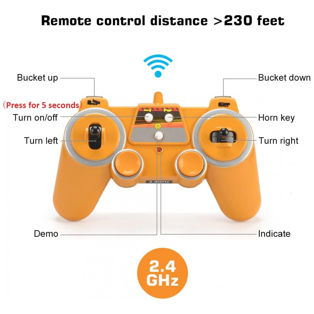 ECTQJ24CLY680B_6-1.jpg - Caminhão Basculante de Controle Remoto DOUBLE E Volvo para Crianças, Articulado, Brinquedo de Construção com Luzes, Presente de Aniversário