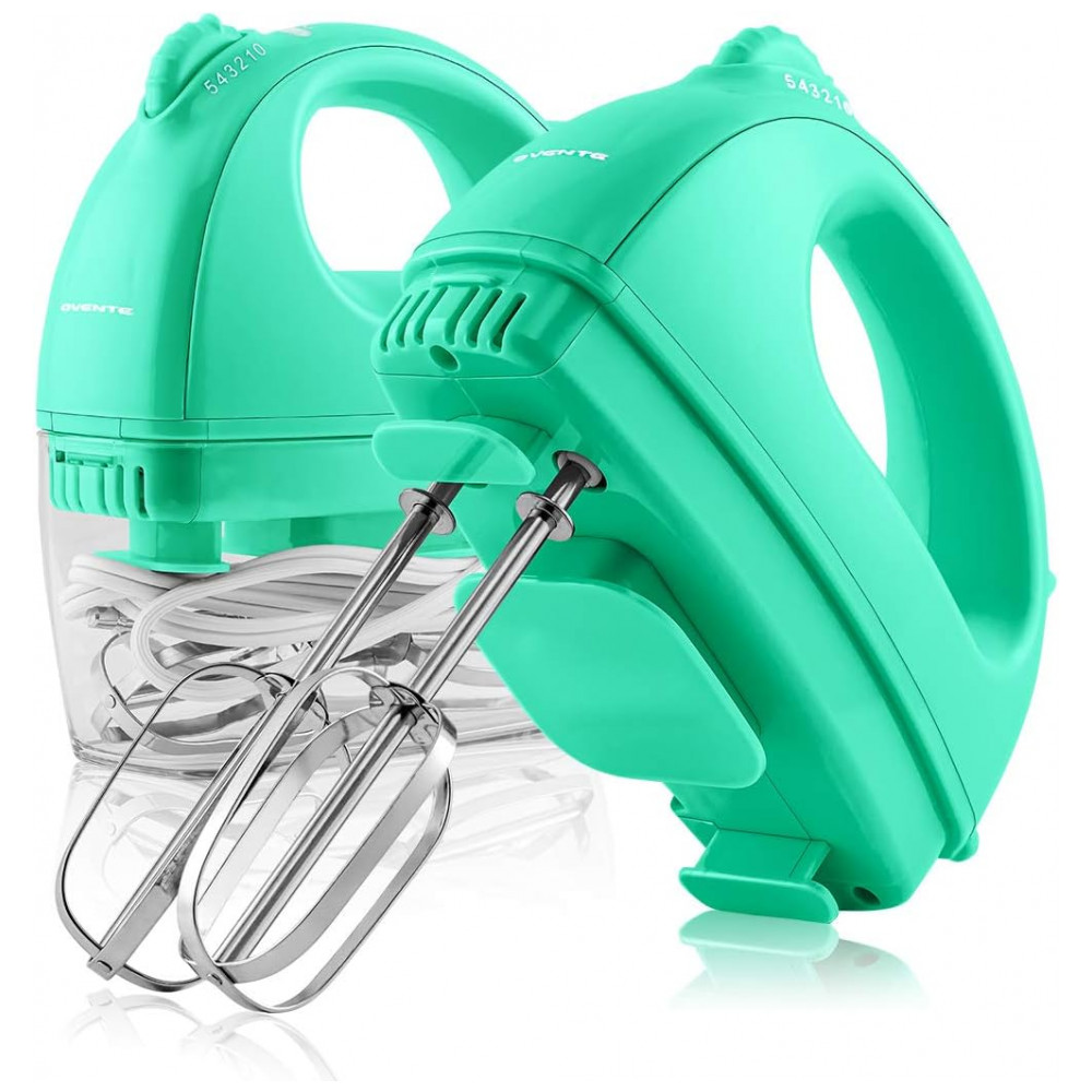 ECTQJ5ZBZZQ80B_0-1.jpg - Batedeira de Mão Elétrica com 5 Velocidades 150W 110v OVENTE HM161T Verde