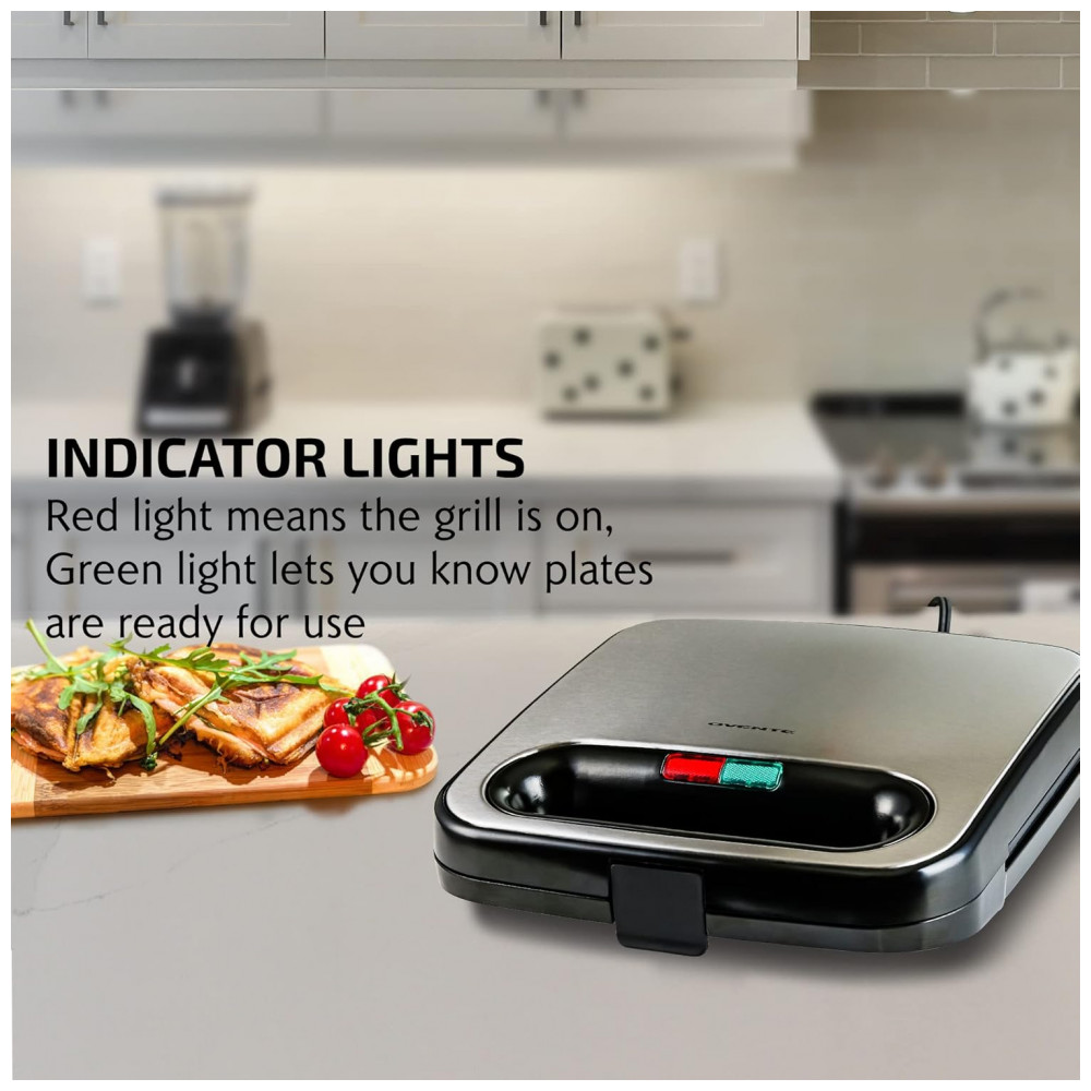 ECTQJ676NVM70B_2-1.jpg - Máquina de Sanduíche Elétrica OVENTE com Placas Antiaderentes, Luzes Indicadoras, Cabo Isolado, Fácil de Limpar e Armazenar, Perfeito para Preparar Ca