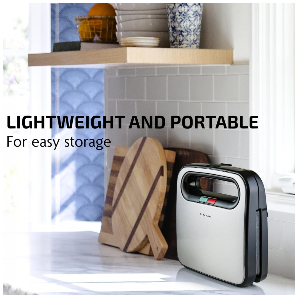 ECTQJ676NVM70B_3-1.jpg - Máquina de Sanduíche Elétrica OVENTE com Placas Antiaderentes, Luzes Indicadoras, Cabo Isolado, Fácil de Limpar e Armazenar, Perfeito para Preparar Ca