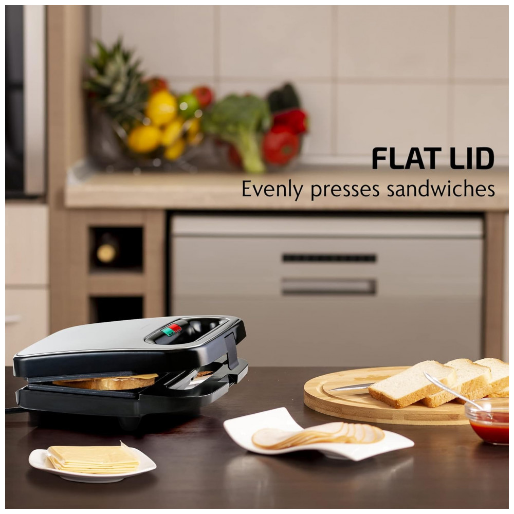 ECTQJ676NVM70B_4-1.jpg - Máquina de Sanduíche Elétrica OVENTE com Placas Antiaderentes, Luzes Indicadoras, Cabo Isolado, Fácil de Limpar e Armazenar, Perfeito para Preparar Ca