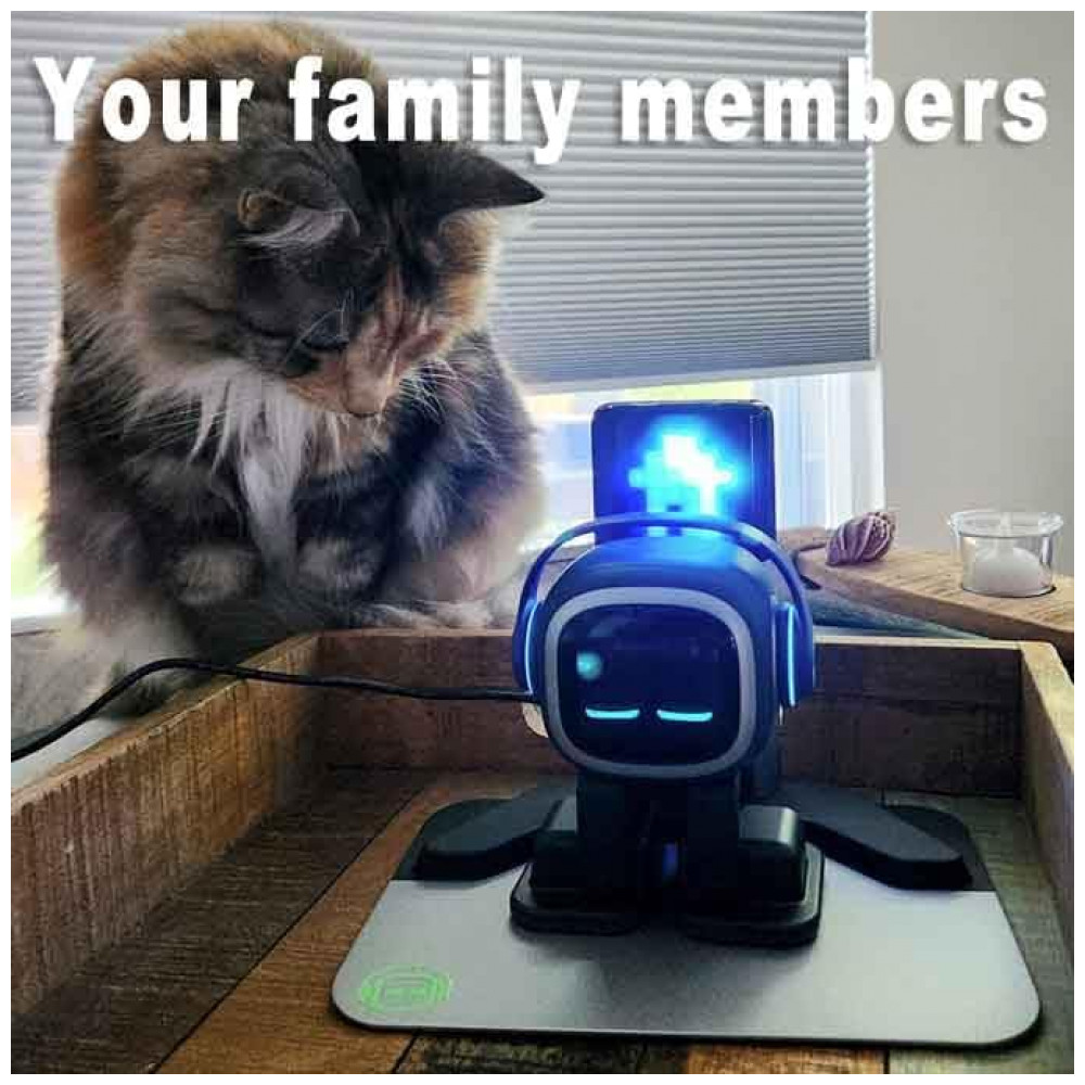 ECTQJ6LPJ8GD0B_3-1.jpg - Robô Companheiro Inteligente Preto e Prateado – EMOPET AI Desk Robot Companion Comandos de Voz Dança e Estação de Recarga