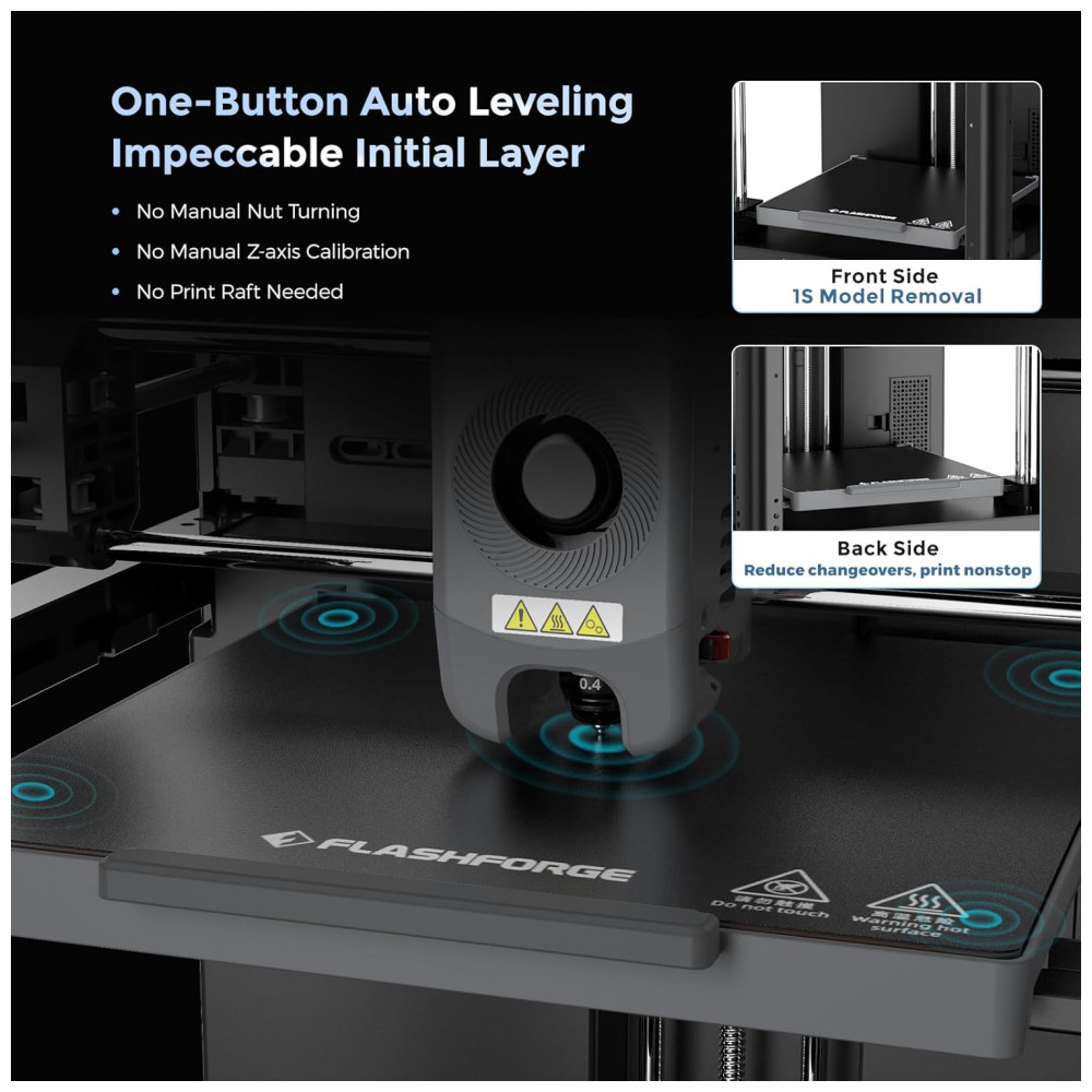 ECTQJ6LYN4HC0B_3-1.jpg - Impressora 3D FLASHFORGE Adventurer 5M com Nivelamento Automático, Impressão de Alta Velocidade até 600mm/s, Extrusora Direta a 280°C com Bocal Destac