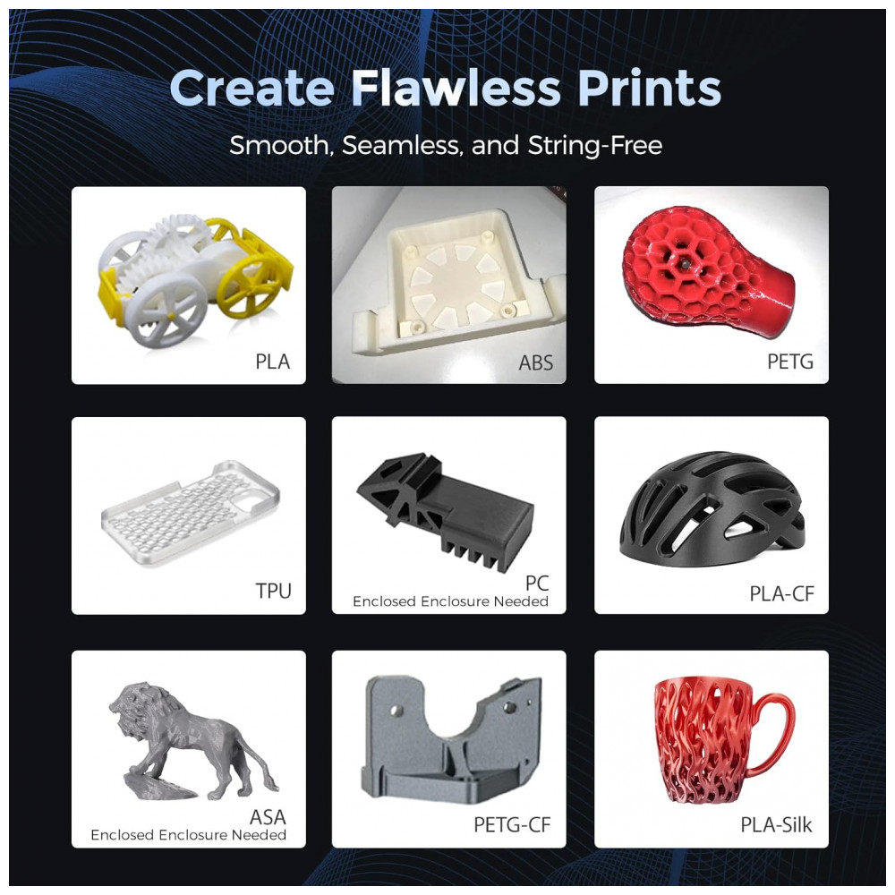 ECTQJ6LYN4HC0B_5-1.jpg - Impressora 3D FLASHFORGE Adventurer 5M com Nivelamento Automático, Impressão de Alta Velocidade até 600mm/s, Extrusora Direta a 280°C com Bocal Destac