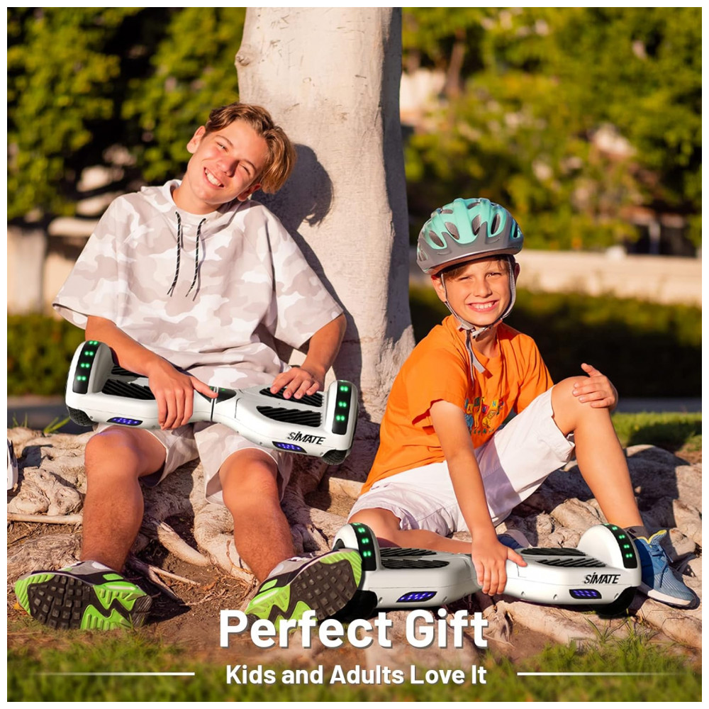 ECTQJ6VG1BR90B_5-1.jpg - Hoverboard SIMATE Branco Todo Terreno com Bluetooth Luzes de LED e Controle por APP – Crianças e Adultos