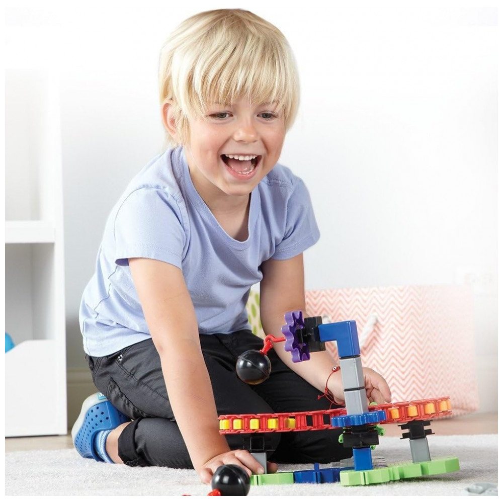 Learning Resources Gears! Gears! Gears! Machines In Motion – Kit Educacional com 116 Peças Coloridas para Crianças a partir de 5 anos - Imagem 7