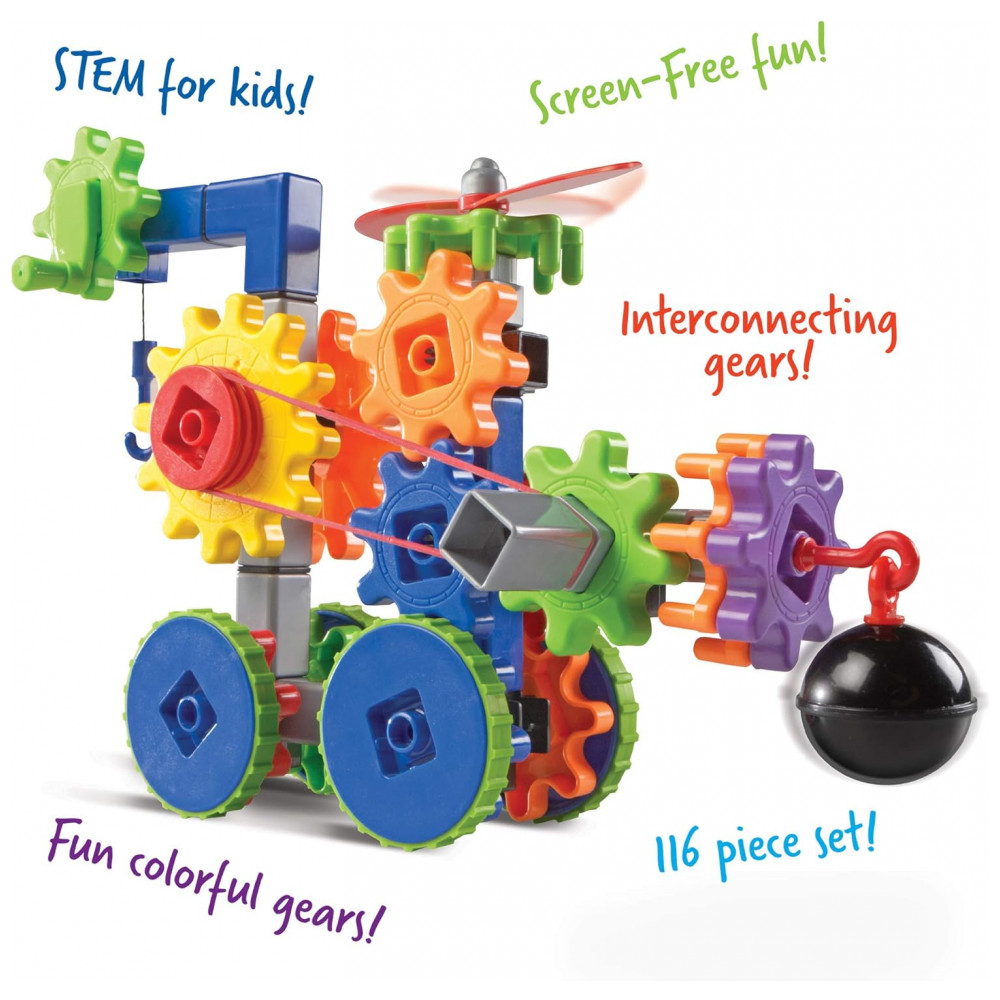 Learning Resources Gears! Gears! Gears! Machines In Motion – Kit Educacional com 116 Peças Coloridas para Crianças a partir de 5 anos - Imagem 8