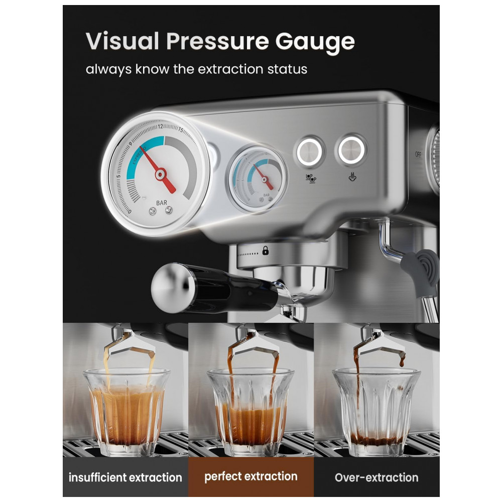 ECTQJH69QJDF0B_1-1.jpg - Máquina de Espresso 15 Bar, Vaporizador de Leite, Manômetro Visível, 1,8L, Neretva, Inox, Prata, 220V