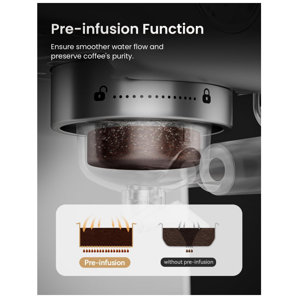 ECTQJH69QJDF0B_2-1.jpg - Máquina de Espresso 15 Bar, Vaporizador de Leite, Manômetro Visível, 1,8L, Neretva, Inox, Prata, 220V