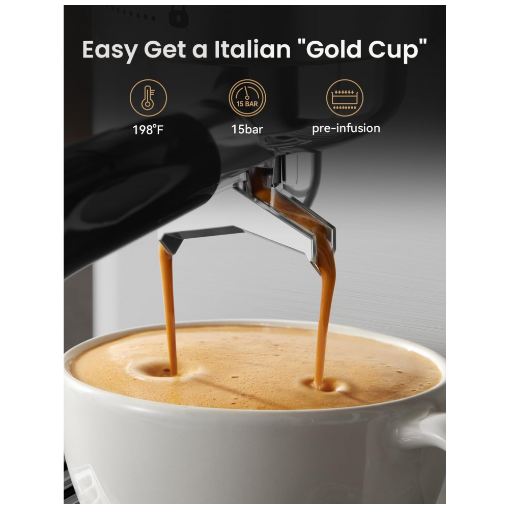 ECTQJH69QJDF0B_3-1.jpg - Máquina de Espresso 15 Bar, Vaporizador de Leite, Manômetro Visível, 1,8L, Neretva, Inox, Prata, 220V