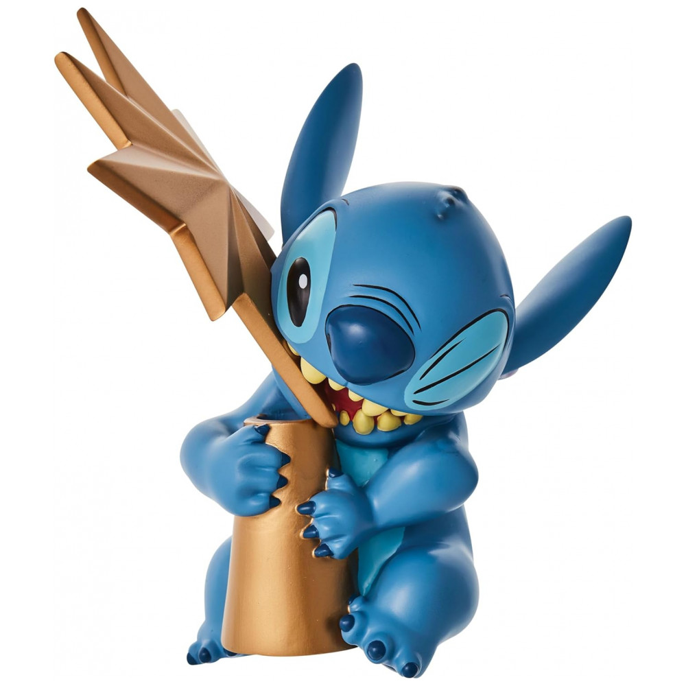 ECTQJHY591S90B_0-1.jpg - Topo de Árvore de Natal Department 56 Disney Lilo and Stitch com Estrela, Resina Esculpida, 21,6x17,1x8,5 cm Multicolorido