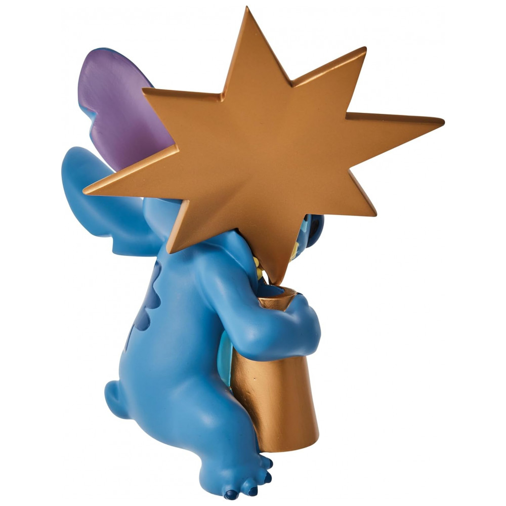 ECTQJHY591S90B_4-1.jpg - Topo de Árvore de Natal Department 56 Disney Lilo and Stitch com Estrela, Resina Esculpida, 21,6x17,1x8,5 cm Multicolorido
