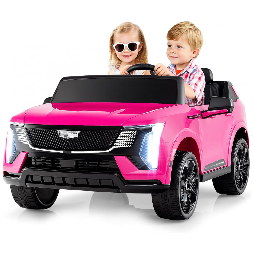 ECTQJP358VHF0B_0-1.jpg - Carro Elétrico Infantil Licenciado Costzon Cadillac 24V 2 Lugares, Controle Remoto, Suspensão 4 Rodas, Música, Luzes LED, Rosa