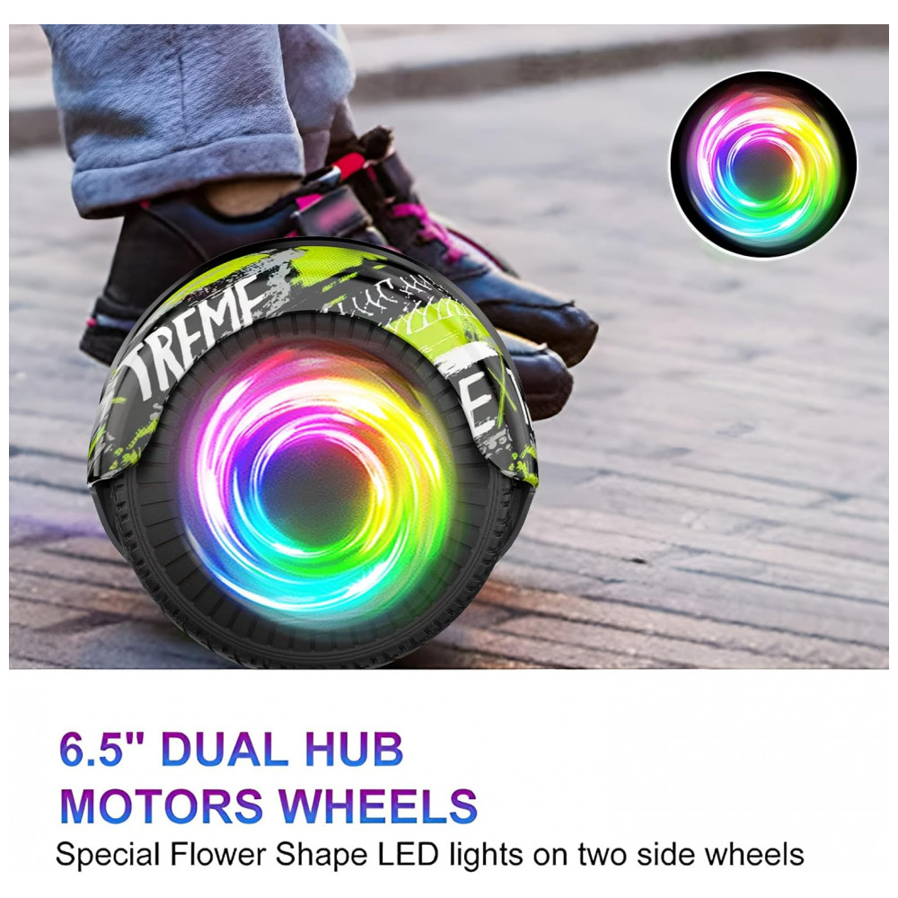 ECTQJTP4TMRF0B_2-1.jpg - Hoverboard SISIGAD Verde H9 para Crianças de 6 a 12 Anos com Bluetooth LED e Rodas de 6,5 Polegadas