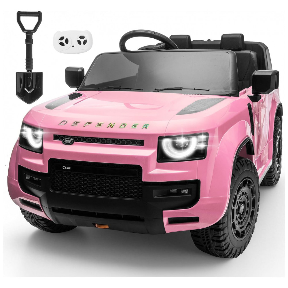ECTQJW92G8VF0B_0-1.jpg - Carro Elétrico Infantil Licenciado 2 Lugares Land Rover Defender Letsgoride Rosa 24V 4x100W com Controle Remoto Suspensão Som e LED