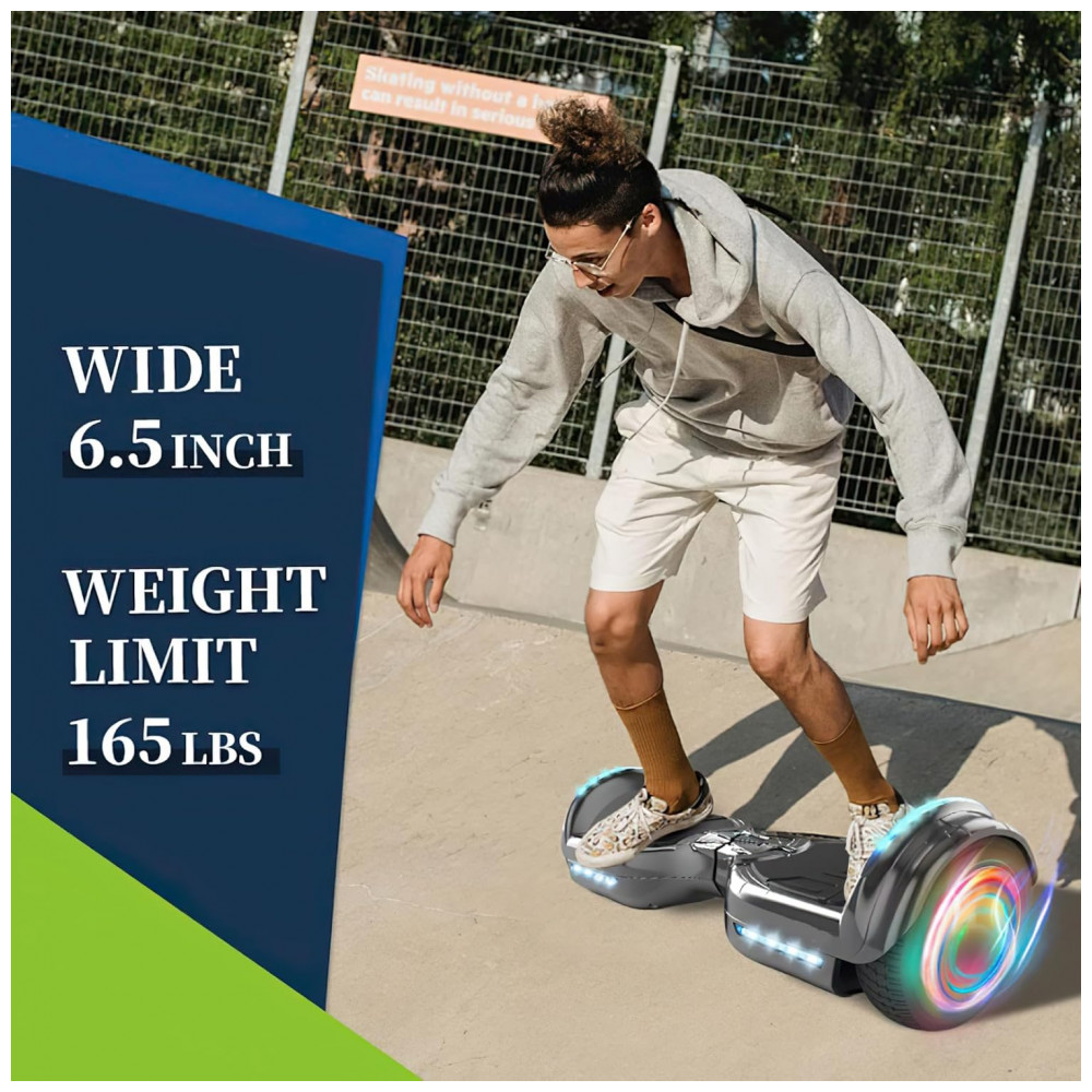 ECTQJZD2ZRSF0B_6-1.jpg - Hoverboard XERATH All Terrain com Alto-falantes Bluetooth - Para crianças de 7 a 12 anos - Luzes LED brilhantes e rodas piscantes