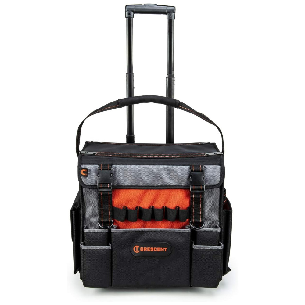 ECTQJZRLB8780B_0-1.jpg - Bolsa de Ferramentas Organizadora com Rodas e 35 Compartimentos CRESCENT CTBR1850 Preto