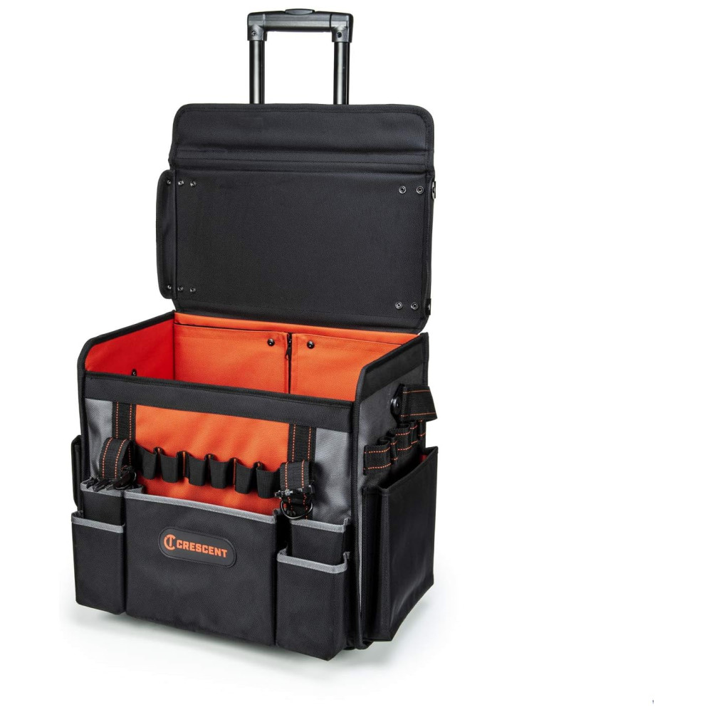 ECTQJZRLB8780B_1-1.jpg - Bolsa de Ferramentas Organizadora com Rodas e 35 Compartimentos CRESCENT CTBR1850 Preto