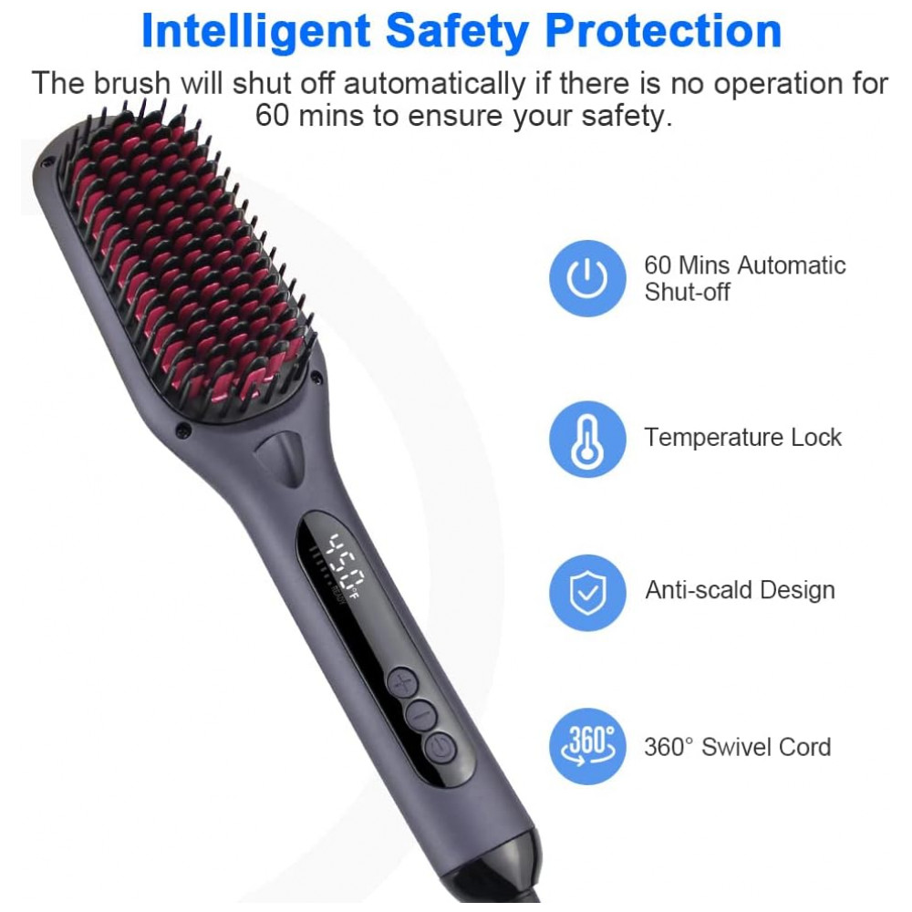 ECTQK1S9NNV90B_6-1.jpg - Escova Alisadora Elétrica com 16 Configurações de Temperatura e Aquecimento em 30s Bivolt BYZESOU Cinza