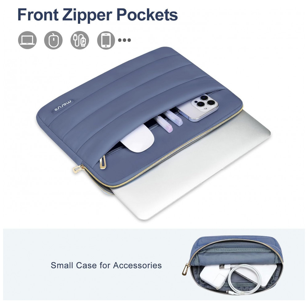 ECTQK2HBBXHD0B_1-1.jpg - MOSISO Estojo Puffy para Laptop 15-16" Cinza Lavanda, Compatível com MacBook Pro 16", HP, Dell, ASUS, Acer, Lenovo, Bolsa com Estojo