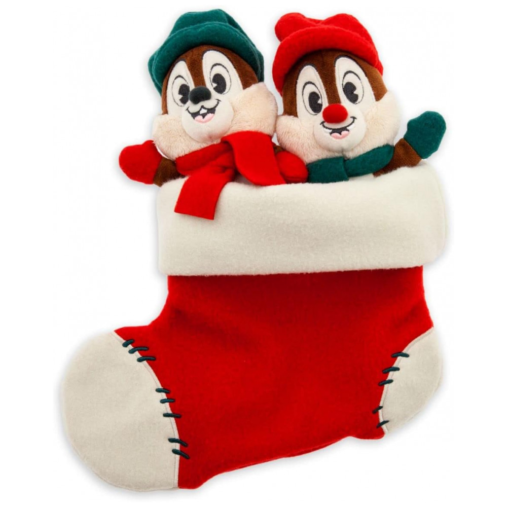 ECTQK34QHQGB0B_0-1.jpg - Pelúcia Natalina Disney Tico e Teco em Meia Festiva 13x28 cm