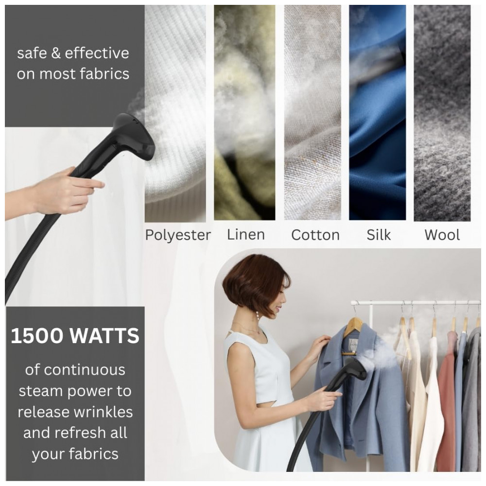 ECTQK6BC9Y570B_2-1.jpg - SALAV GS18DJ Steamer de Roupas com Reservatório de 1,8L e Rodas para Movimentação Fácil - 1500 watts Preto