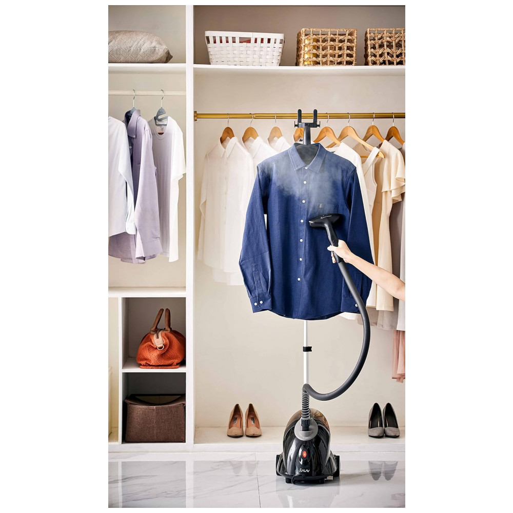 ECTQK6BC9Y570B_8-1.jpg - SALAV GS18DJ Steamer de Roupas com Reservatório de 1,8L e Rodas para Movimentação Fácil - 1500 watts Preto