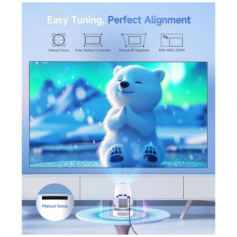 ECTQK9YK8WNF0B_1-1.jpg - Projetor Mini Magcubic 2025 Atualizado com Suporte 4K, WiFi 6 e Bluetooth 5.4, Alto-falante 5W Soundbase, Portátil com Correção Automática Keystone