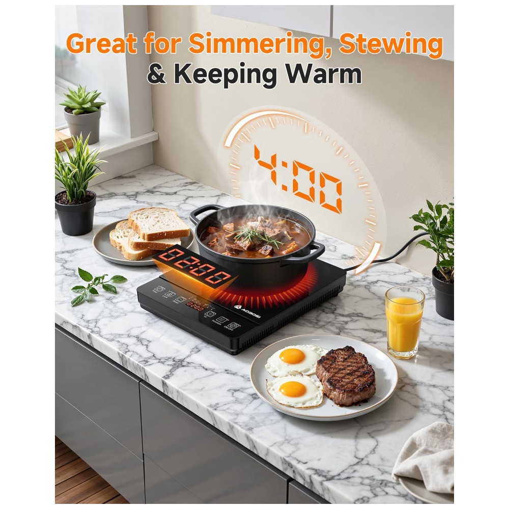 ECTQKC6M4QLF0B_5-1.jpg - Cooktop de Indução Portátil AAOBOSI 20 Níveis de Potência e Temperatura, 1800W, Queimador Único com Bobina de Aquecimento