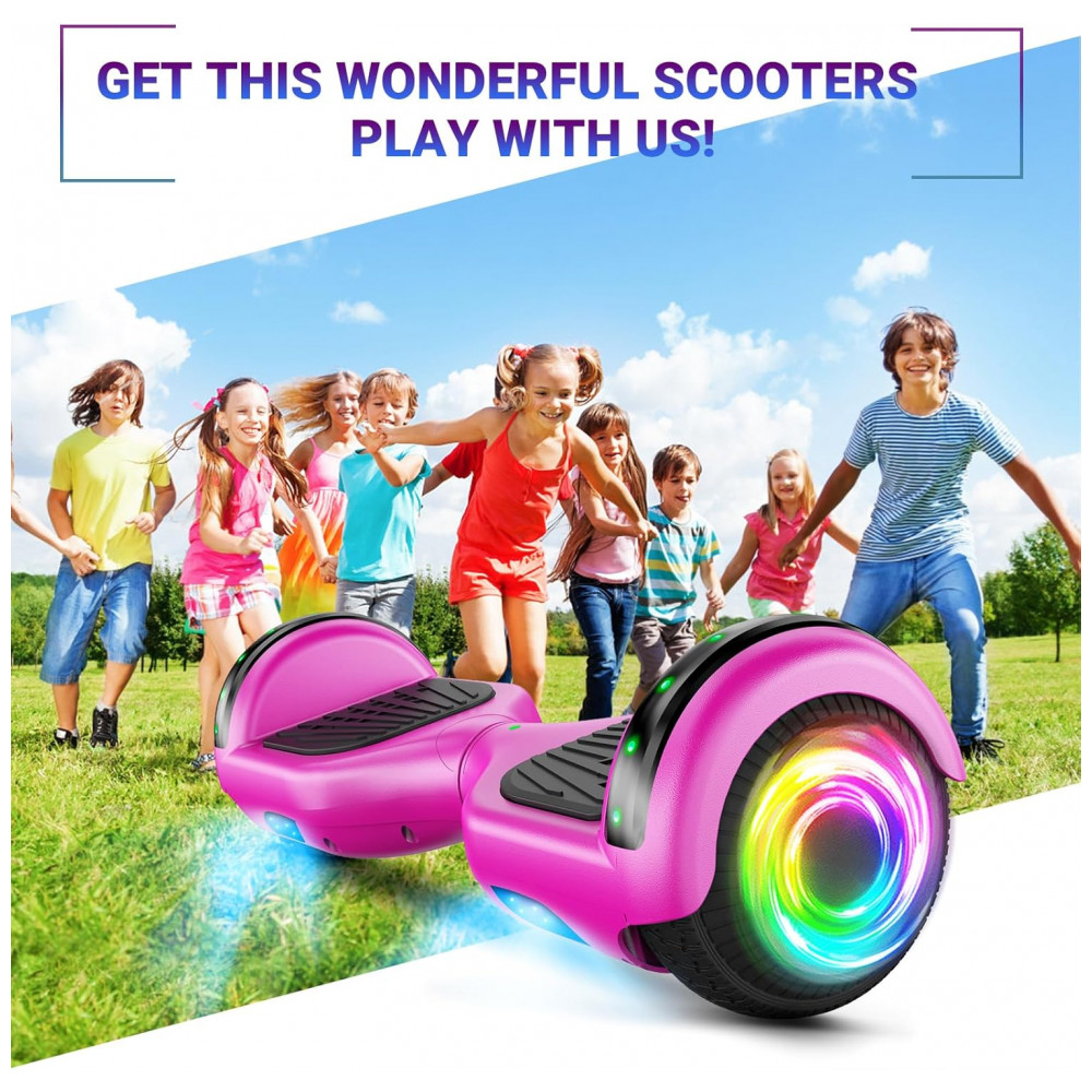 ECTQKG8VSMRF0B_5-1.jpg - Hoverboard SISIGAD para Crianças de 6 a 12 Anos, com Alto-falante Bluetooth Integrado e Rodas com Luzes Coloridas de 6,5 Polegadas