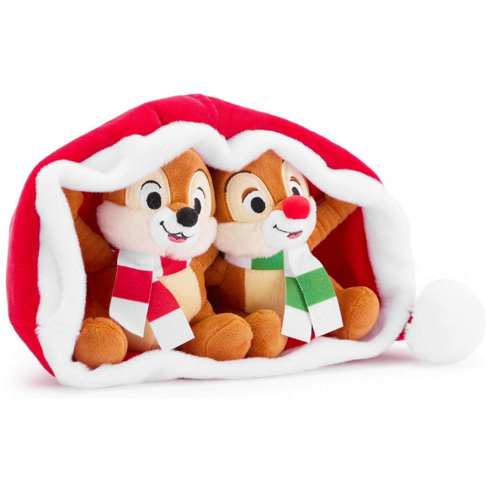 ECTQKPZQ83SF0B_2-1.jpg - Conjunto Pelúcia Chip 'n Dale Disney Store Natal 2025, 5 Polegadas, Dupla em Chapéu de Papai Noel, Com Detalhes Bordados