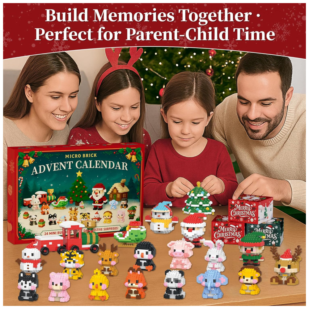ECTQKVKJ5DPF0B_3-1.jpg - Kit de Construção Calendário do Advento 2025 com Blocos, 24 Dias de Contagem Regressiva para o Natal com 4386 Peças Micro Blocos,RubyPop,