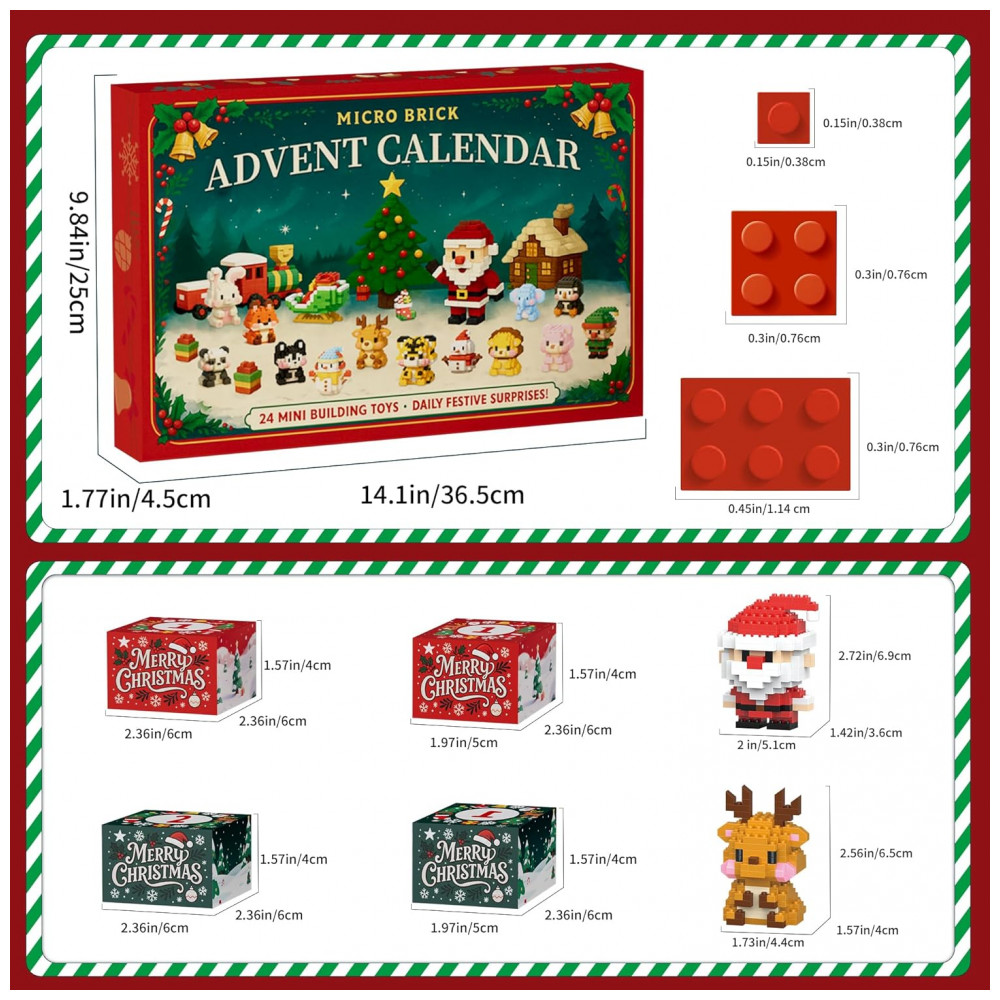 ECTQKVKJ5DPF0B_5-1.jpg - Kit de Construção Calendário do Advento 2025 com Blocos, 24 Dias de Contagem Regressiva para o Natal com 4386 Peças Micro Blocos,RubyPop,