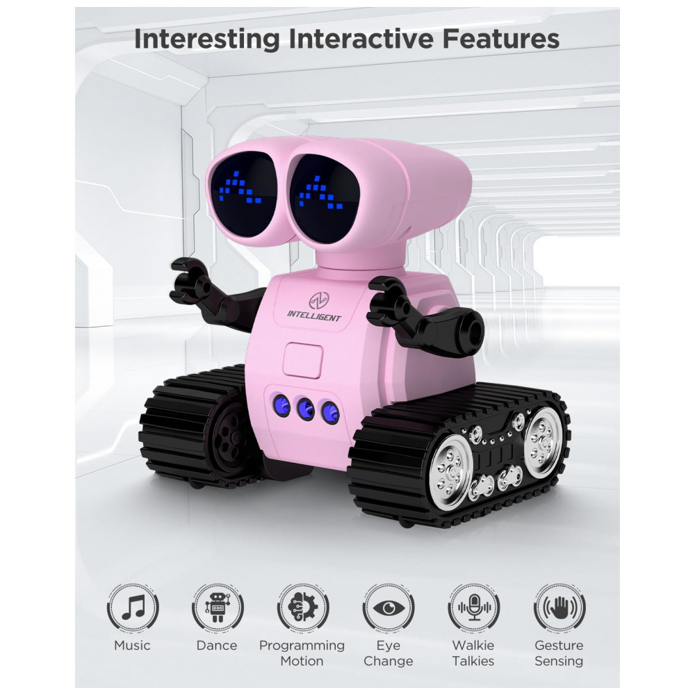 ECTQKW9ZM3GD0B_1-1.jpg - Robô Programável Rosa – Dzxlin, Controle Remoto 2,4 GHz com Projeção de Luz, Dança e Sensor de Gestos para Crianças