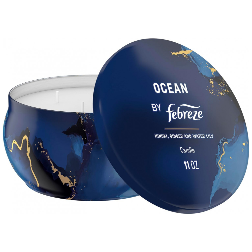 Vela Perfumada Febreze, Fragrância Oceano, 11 oz 4 Pavios, Embalagem Individual