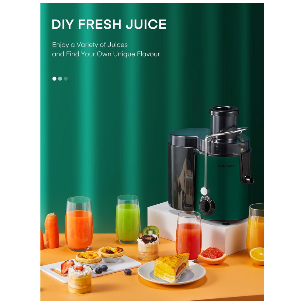 Extrator de Suco HOUSNAT Centrífugo, Potência Máxima de 800W, Bocal Largo de 65MM, Extrai Sucos de Frutas e Vegetais Inteiros, 3 Velocidades para Suco - Imagem 4