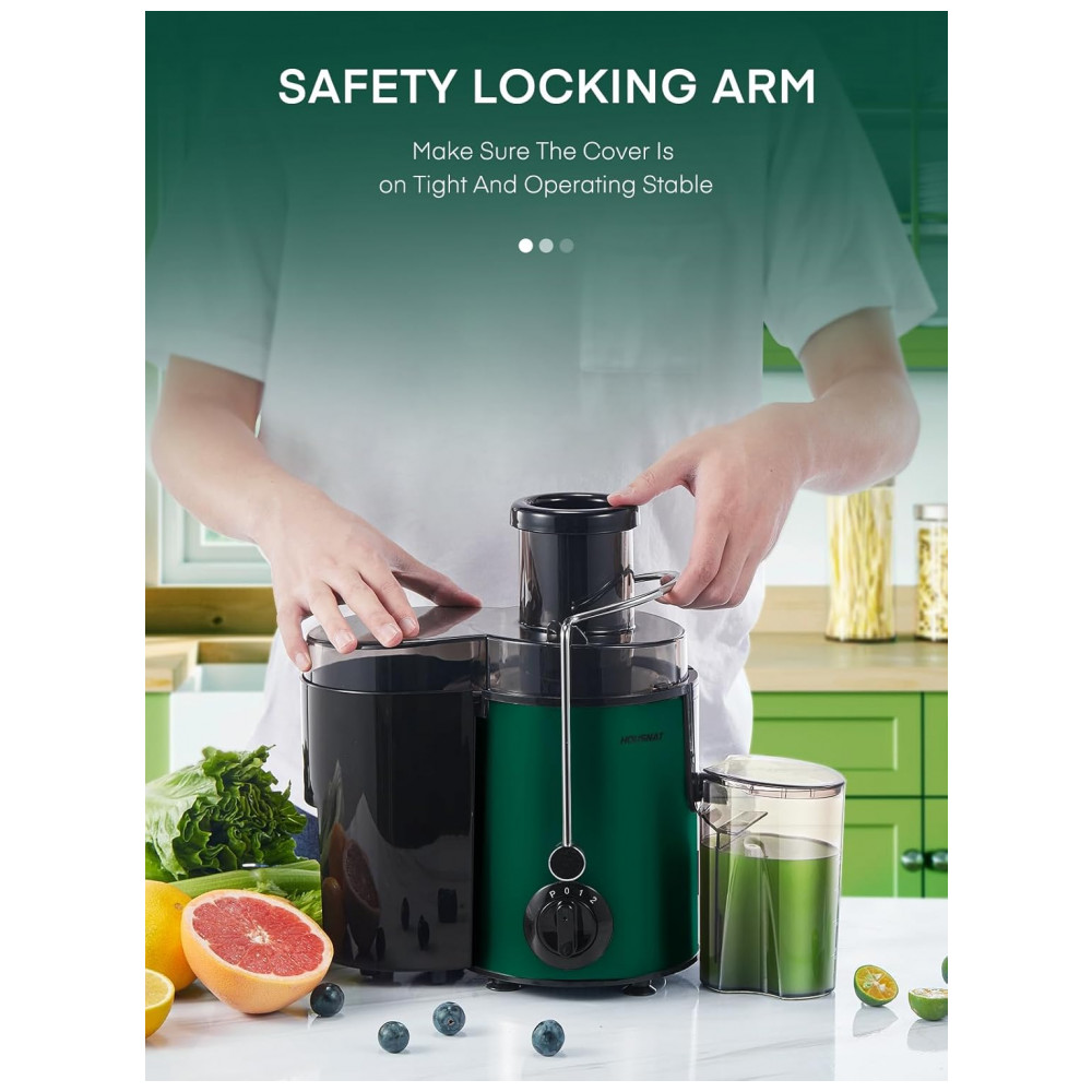 Extrator de Suco HOUSNAT Centrífugo, Potência Máxima de 800W, Bocal Largo de 65MM, Extrai Sucos de Frutas e Vegetais Inteiros, 3 Velocidades para Suco - Imagem 8