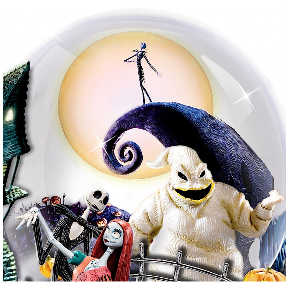 ECTQKYCCGS370B_1-1.jpg - Globo de Neve Musical Tim Burton The Nightmare Before Christmas com Base Rotativa e Luzes - The Bradford Exchange, Personagens em Resina Pintada