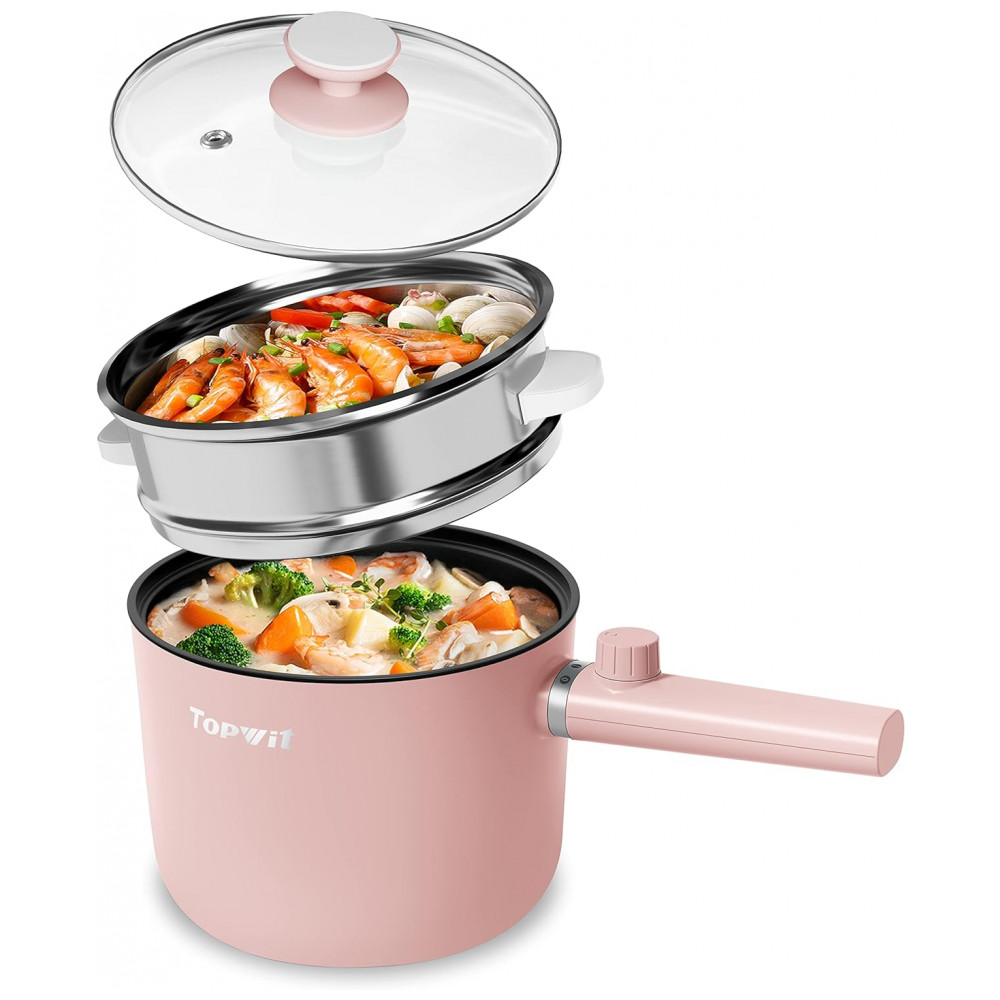 ECTQKYV2616C0B_0-1.jpg - TopWit Panela Elétrica com Vaporizador 15L Rosa - Antiaderente e Controle Duplo de Potência