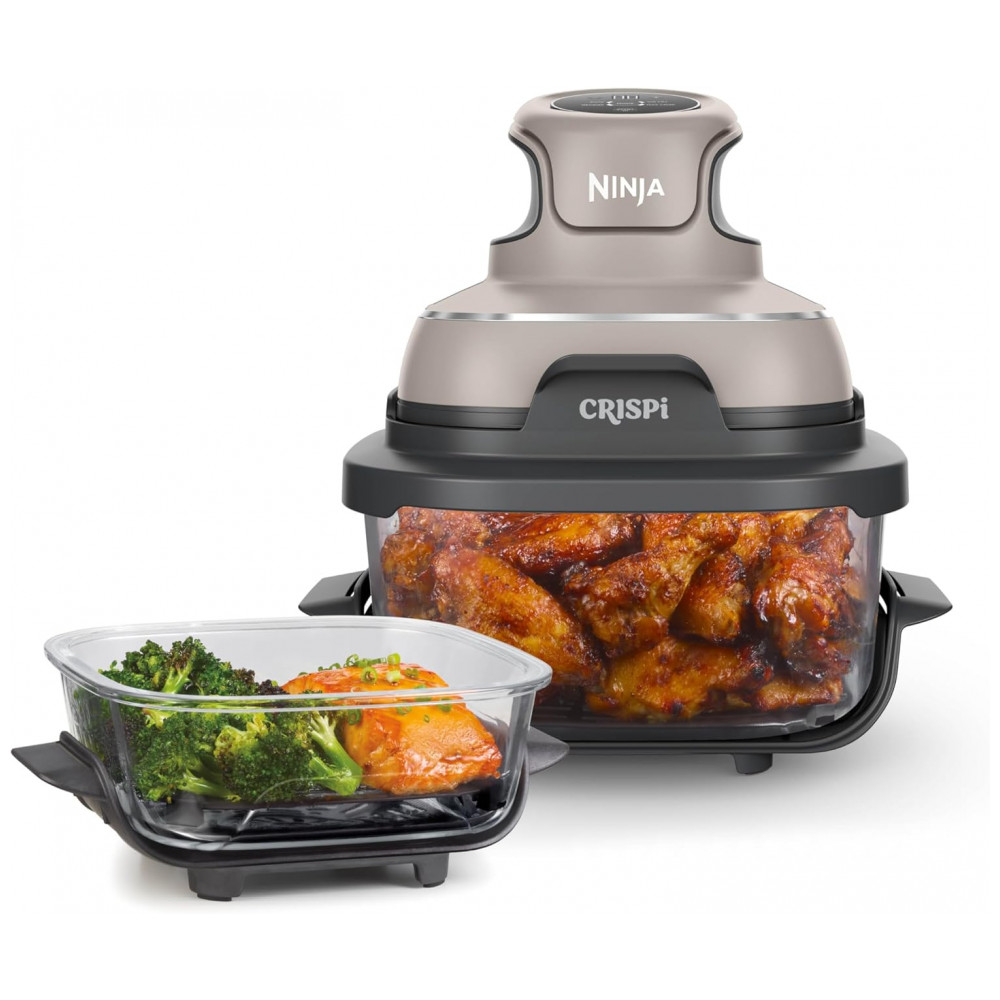 ECTQKZFDBFJD0B_0-1.jpg - Ninja Crispi Air Fryer Fritadeira, Capacidade de 3,78 litros, 6 Copos com Tampas, Cozinha sem Óleo, Cozinha, Assa, Aquece,