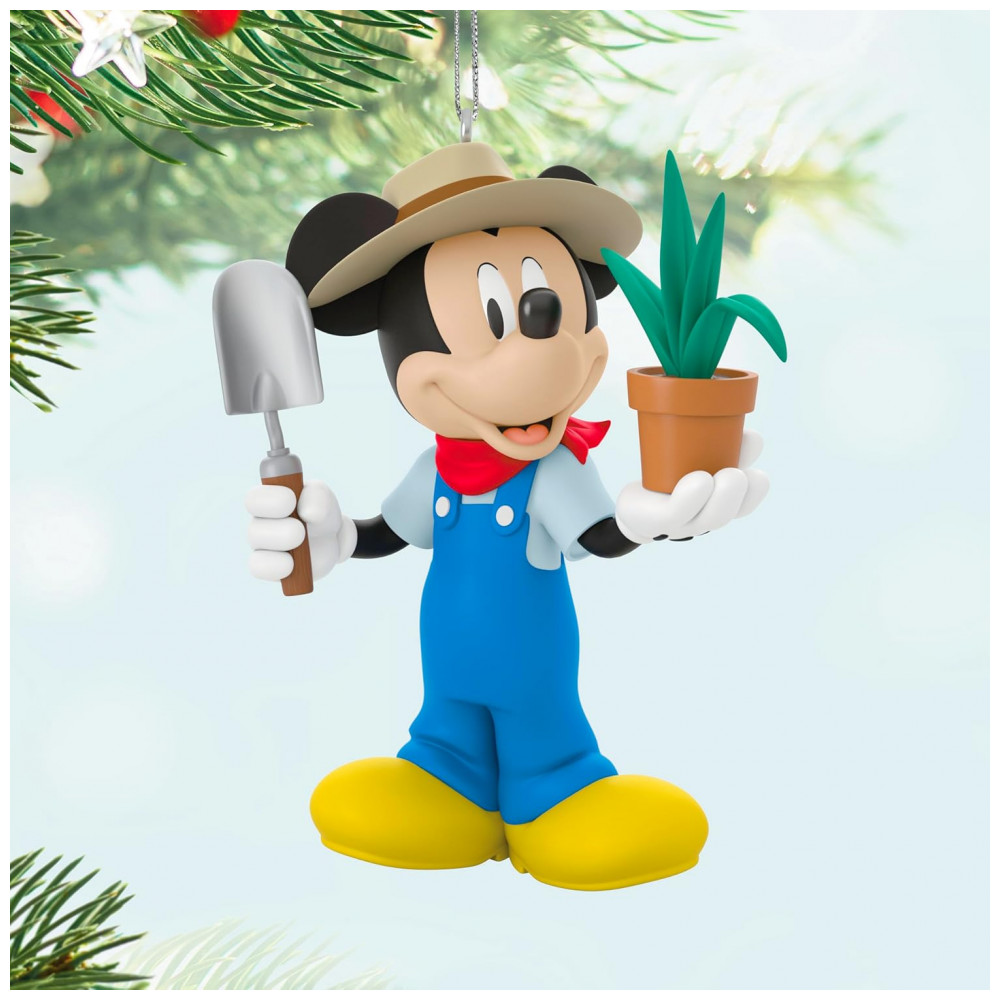 ECTQL32K93RD0B_2-1.jpg - Enfeite de Natal Hallmark Keepsake 2025, Disney All About Mickey! Jardineiro Mickey, Presente para Fãs da Disney