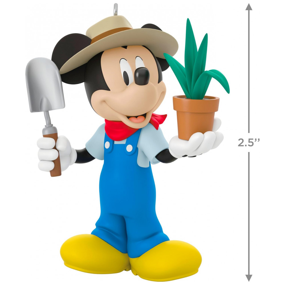 ECTQL32K93RD0B_3-1.jpg - Enfeite de Natal Hallmark Keepsake 2025, Disney All About Mickey! Jardineiro Mickey, Presente para Fãs da Disney