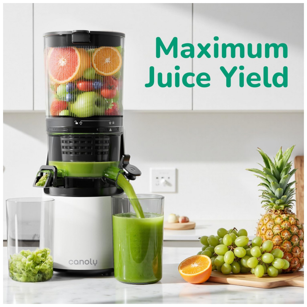 Extrator de Sucos a Frio Canoly C16,  Boca Extra Larga, 3 em 1 para Sucos, Sorvetes e Leites Vegetais, Motor Potente sem Escovas de Carvão, - Imagem 4