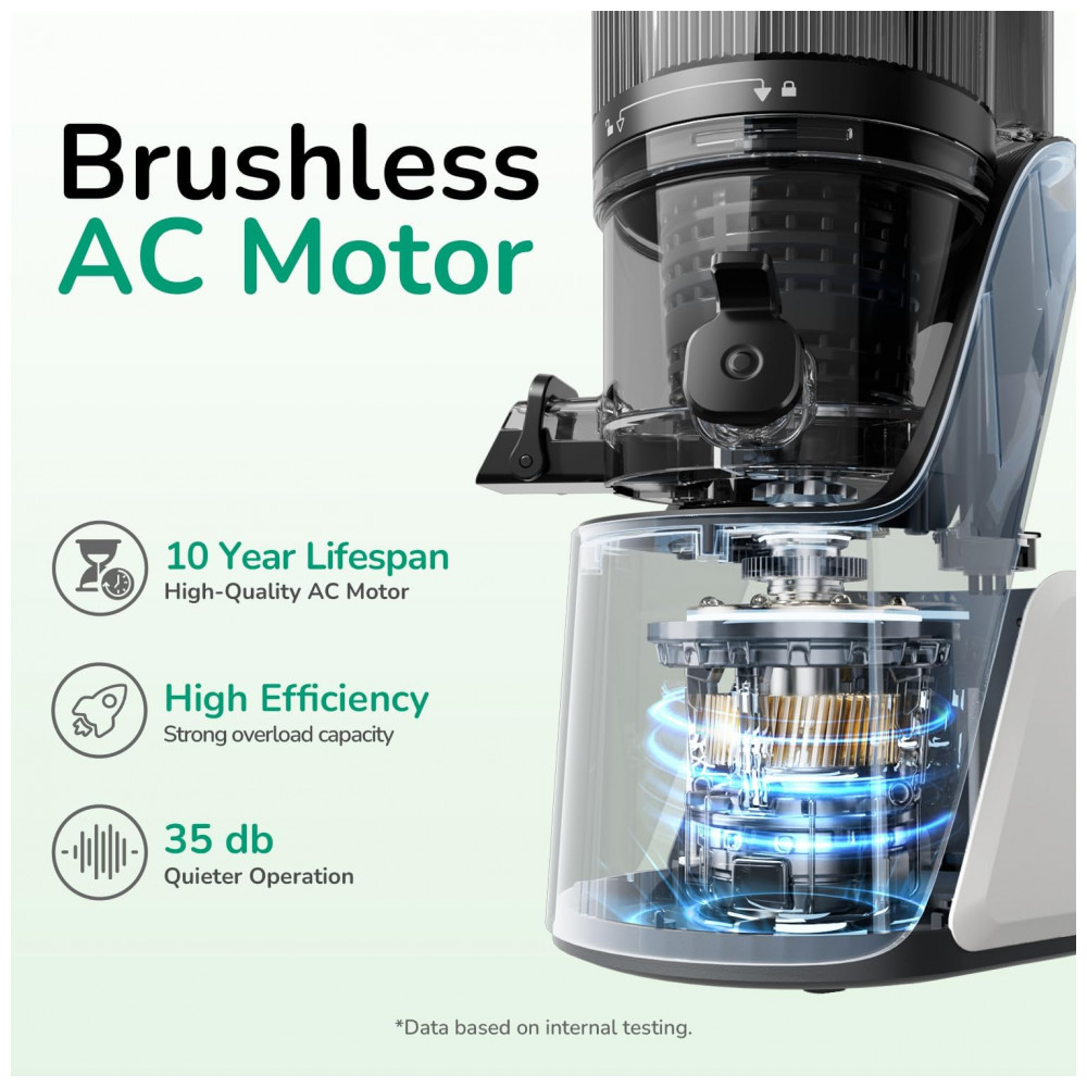 Extrator de Sucos a Frio Canoly C16,  Boca Extra Larga, 3 em 1 para Sucos, Sorvetes e Leites Vegetais, Motor Potente sem Escovas de Carvão, - Imagem 7